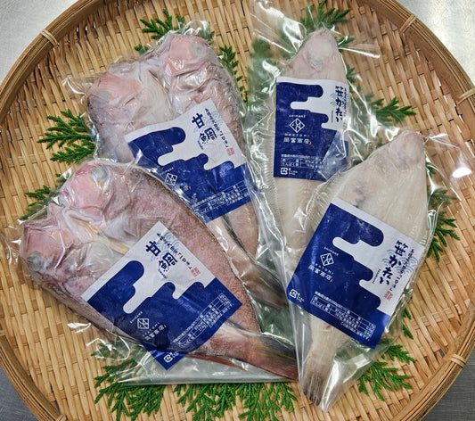 甘鯛と笹カレイの干物(甘鯛:1尾201〜225g・笹カレイ:131〜140g)