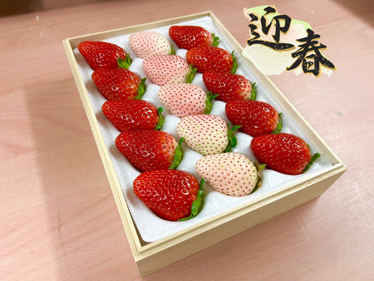 【桐箱入り贈答用】田村さんの紅白いちごセット（12/26〜1/4発送）